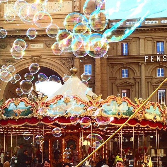 In 2015 Piazza della Repubblica was filled with soap bubbles several times! - photo credit  @silvi.90